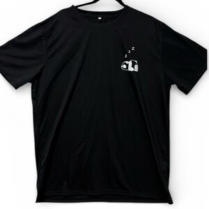 Men's XL Black Short Sleeve Tee with Panda Design